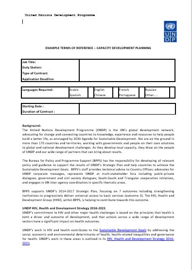 Example TOR CD Evaluation