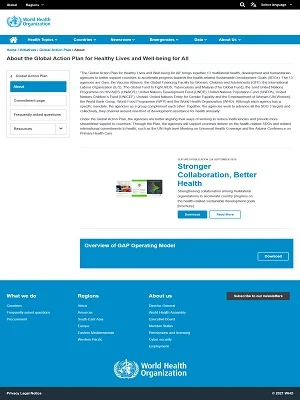 SDG 3 Global Action Plan