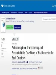 Anti-corruption, Transparency and Accountability: Case Study of Healthcare in the Arab Countries