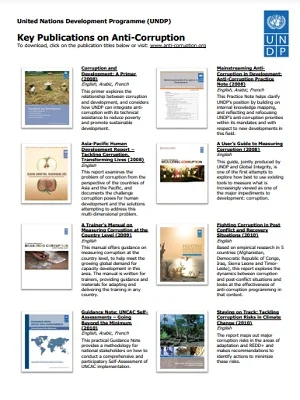 More than 30 UNDP knowledge products on anti-corruption available here
