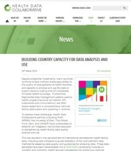 Health Data Collaborative: Building Country Capacity for Data Analysis and Use
