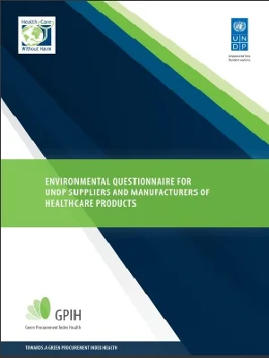 Environmental Questionnaire for UNDP Suppliers and Manufacturers of Healthcare Products