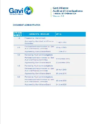 Gavi Alliance Audit and Investigations Terms of Reference