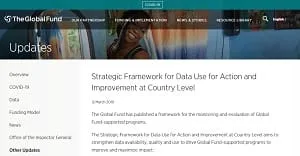 Global Fund Strategic Framework for Data Use for Action and Improvement at Country Level