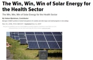 The Win, Win, Win of Solar Energy for the Health Sector