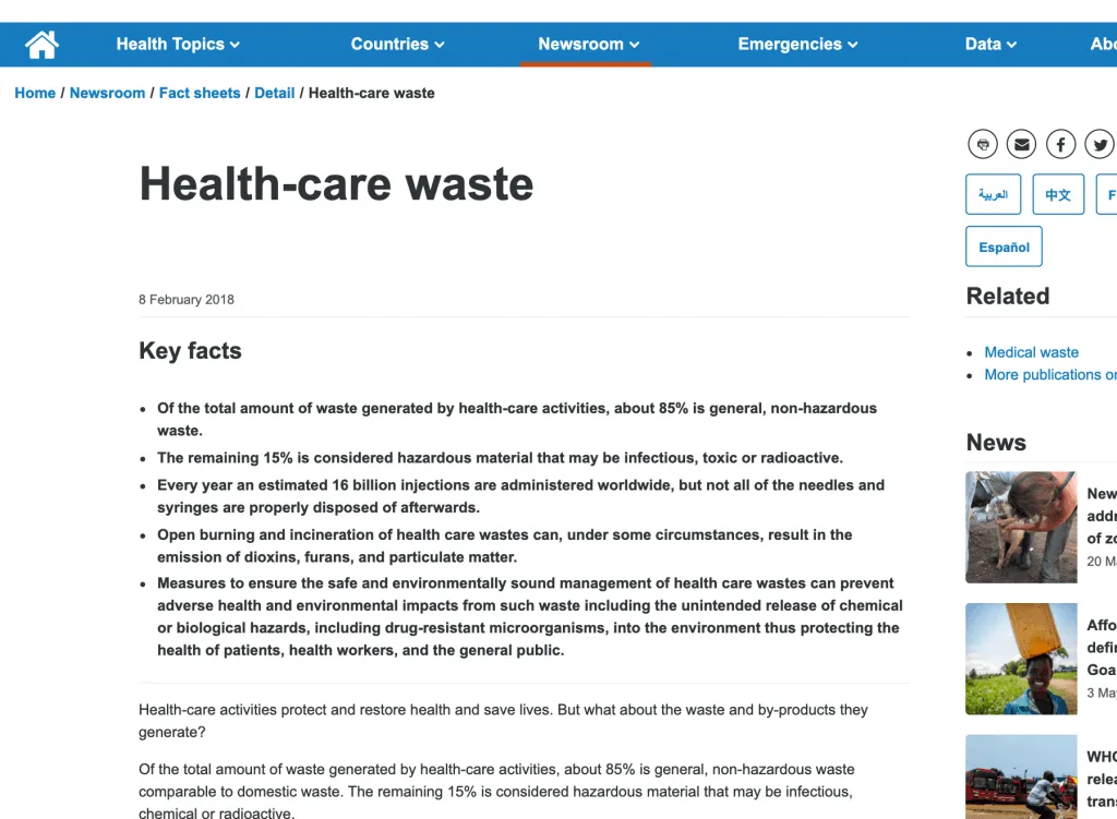 Health Care Waste Factsheet