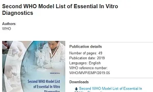 WHO Model List of Essential In Vitro Diagnostics