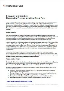 Innovation and Evolution: Responsible Procurement at the Global Fund