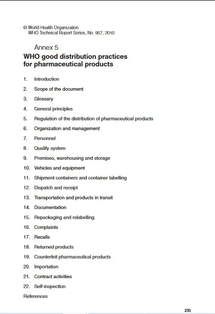 Good Distribution Practices for Pharmaceutical Products, Technical Report Series